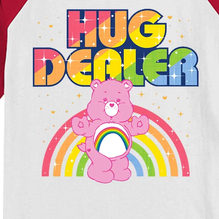 Hug Dealer Teddy Bear Rainbow Kids Colorblock Raglan Jersey