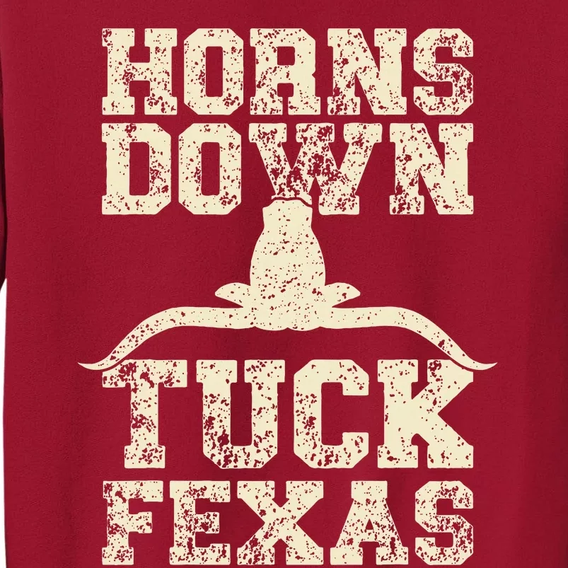 H.orns Down Tuck Fexas Game Day O.klahoma Beat Texas Tall Sweatshirt