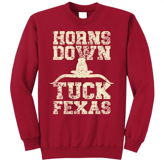 H.orns Down Tuck Fexas Game Day O.klahoma Beat Texas Tall Sweatshirt