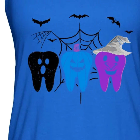 Halloween Dentist Teeth Ghost Pumpkin Witch Cute Dental Gift Ladies Essential Flowy Tank