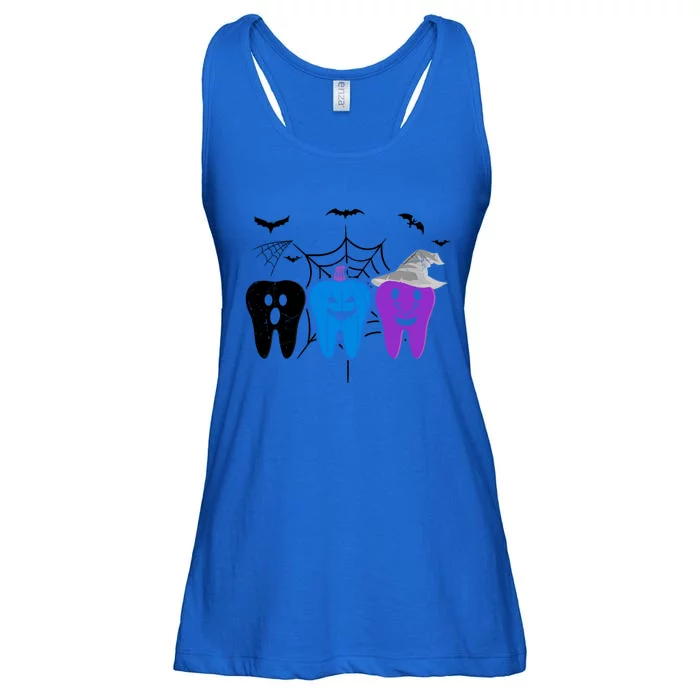 Halloween Dentist Teeth Ghost Pumpkin Witch Cute Dental Gift Ladies Essential Flowy Tank