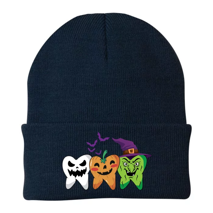 Halloween Dentist Teeth Ghost Pumpkin Witch Funny Dentist Gift Knit Cap Winter Beanie