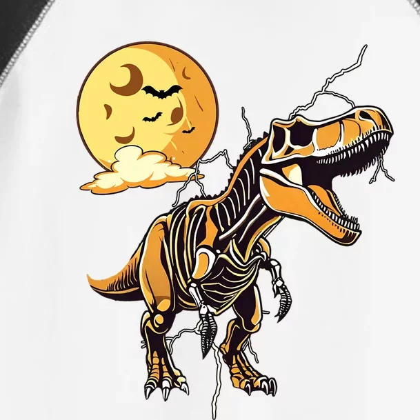 Halloween Dinosaur T Rex Skeleton Scary Moon Orange Pumpkin Cool Gift Toddler Fine Jersey T-Shirt