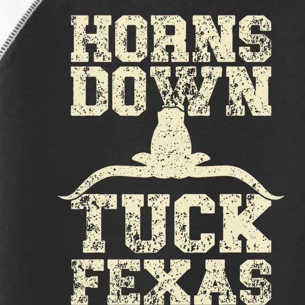 Horns Down Tuck Fexas Game Day Oklahoma Beat Texas Toddler Fine Jersey T-Shirt