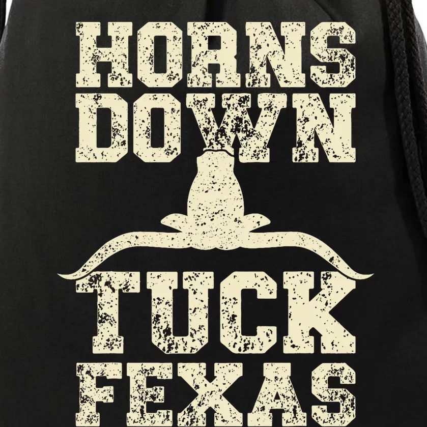 Horns Down Tuck Fexas Game Day Oklahoma Beat Texas Drawstring Bag