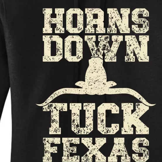 Horns Down Tuck Fexas Game Day Oklahoma Beat Texas Women's Pullover Hoodie