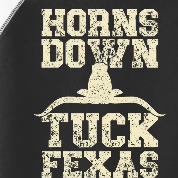 Horns Down Tuck Fexas Game Day Oklahoma Beat Texas Toddler Fine Jersey T-Shirt