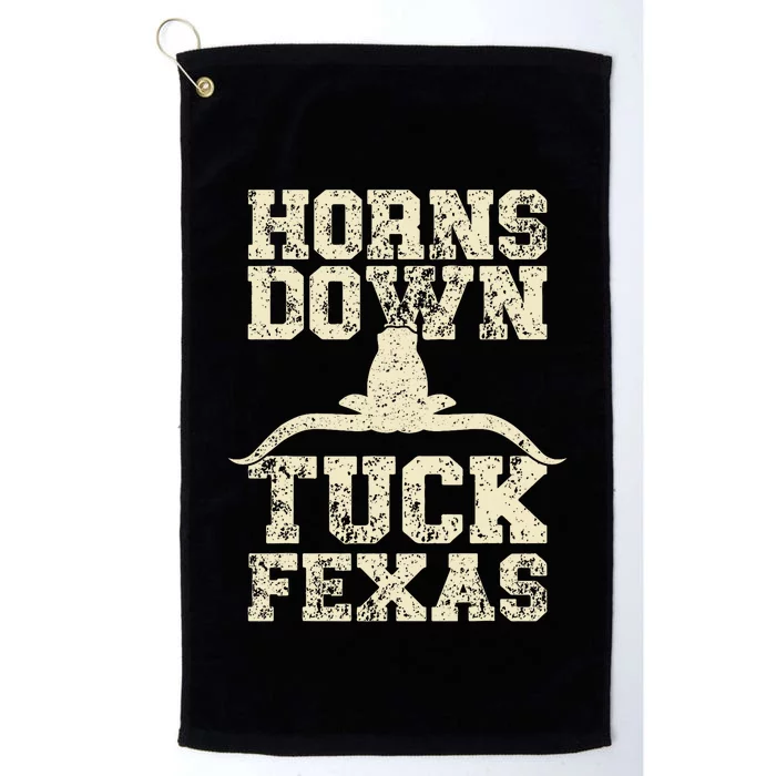 Horns Down Tuck Fexas Game Day Oklahoma Beat Texas Platinum Collection Golf Towel