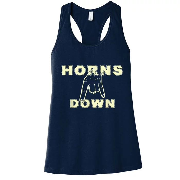 Horns Down Texas Tuck Fexas Women's Racerback Tank