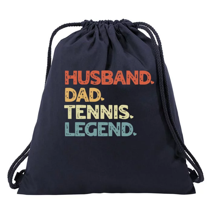 Husband Dad Tennis Legend Vintage Funny Tennis Father Gift Drawstring Bag