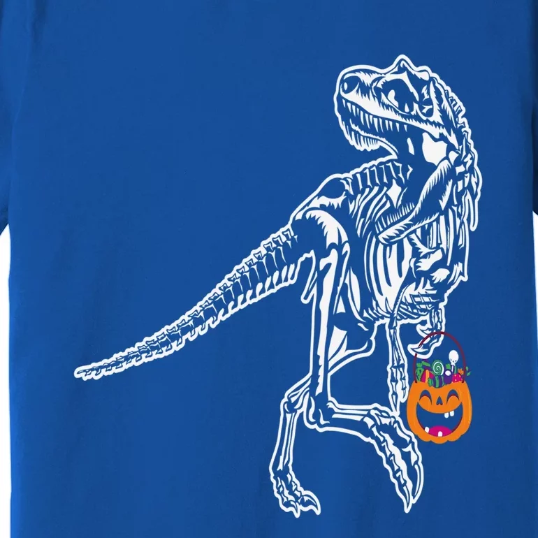 Halloween Dinosaur T Rex Skeleton Scary Gift Premium T-Shirt