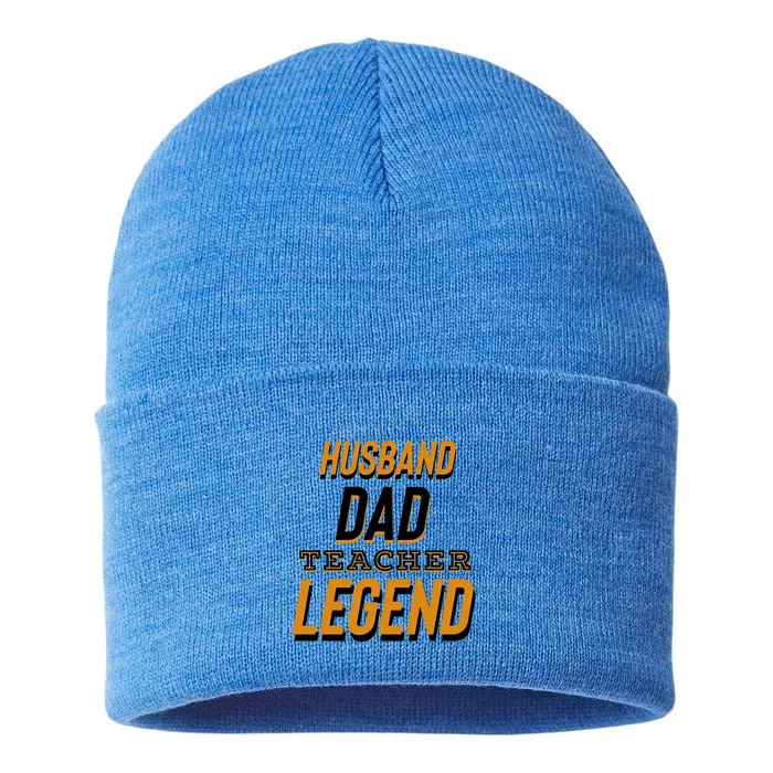 Husband Dad Teacher Legend Gift Father's Day Sustainable Knit Beanie