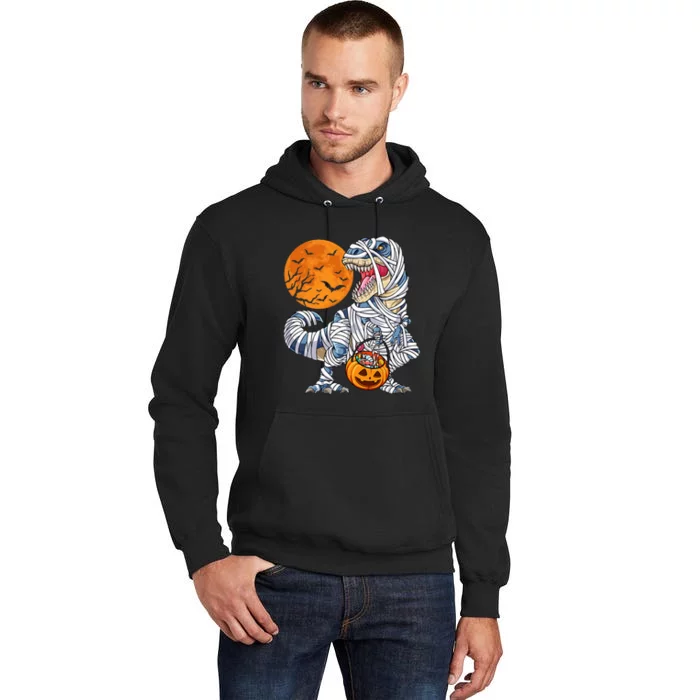 Halloween Dinosaur T rex Mummy Pumpkin Tall Hoodie