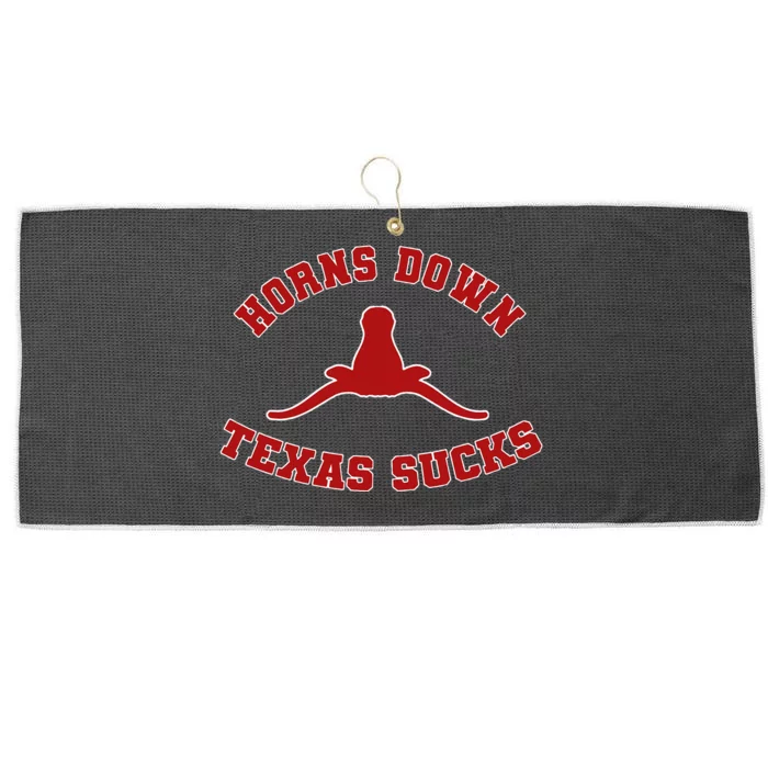 Horns Down Texas Sucks Large Microfiber Waffle Golf Towel