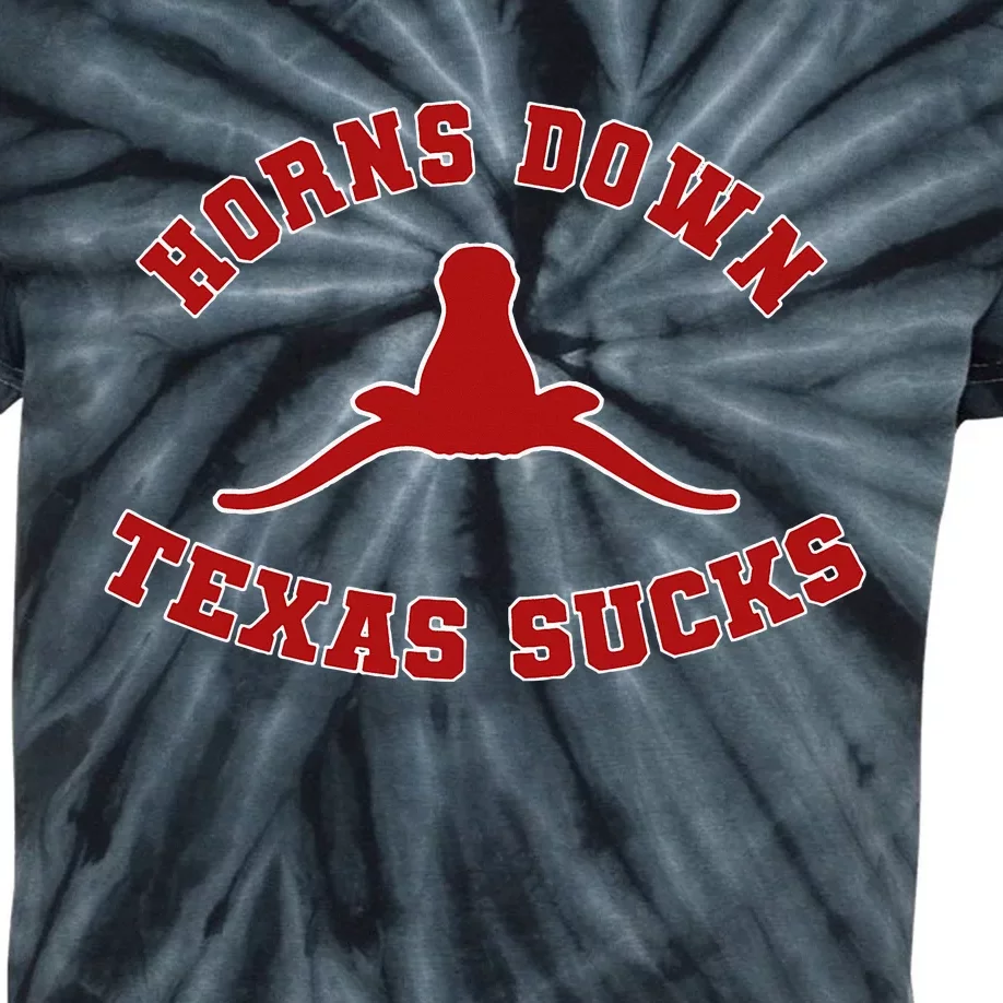 Horns Down Texas Sucks Kids Tie-Dye T-Shirt