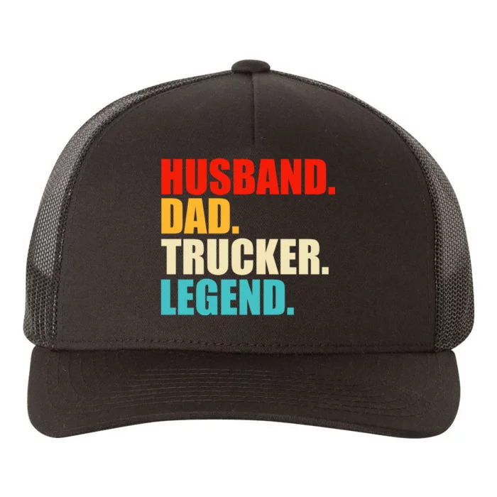 Husband Dad Trucker Legend Funny Truck Driver Trucking Yupoong Adult 5-Panel Trucker Hat