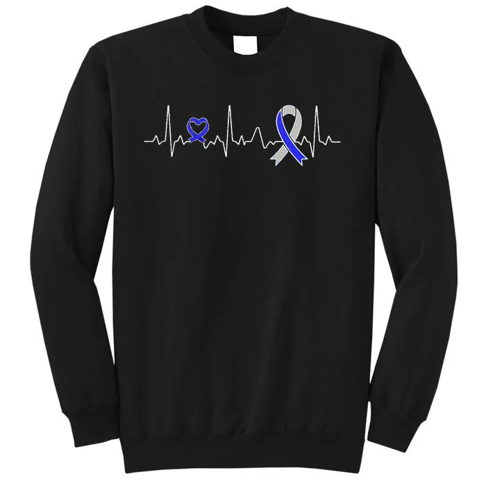 heartbeat diabetes type ribbon type 2 diabetes awareness Tall Sweatshirt