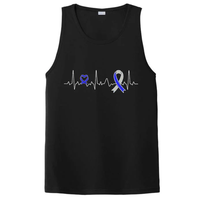 heartbeat diabetes type ribbon type 2 diabetes awareness Performance Tank