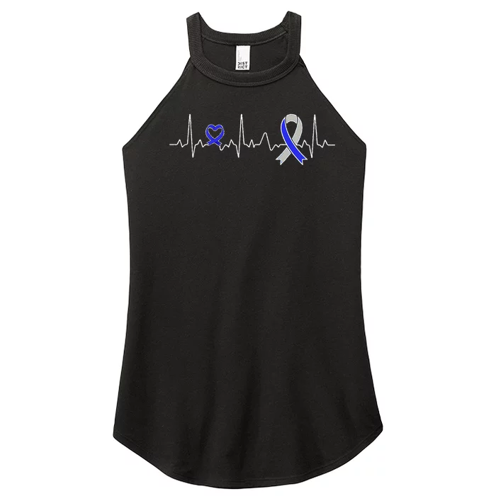 heartbeat diabetes type ribbon type 2 diabetes awareness Women’s Perfect Tri Rocker Tank