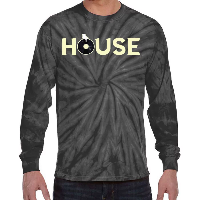 House DJ Turntable Techno EDM Dance Music Discjockey Tie-Dye Long Sleeve Shirt