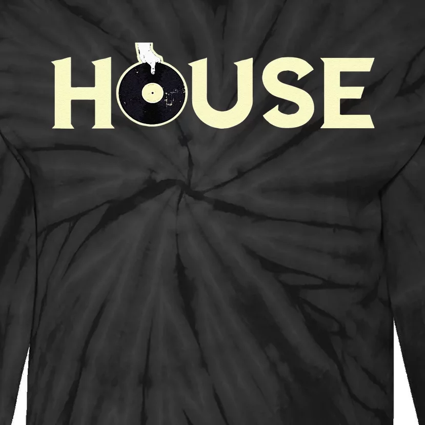 House DJ Turntable Techno EDM Dance Music Discjockey Tie-Dye Long Sleeve Shirt