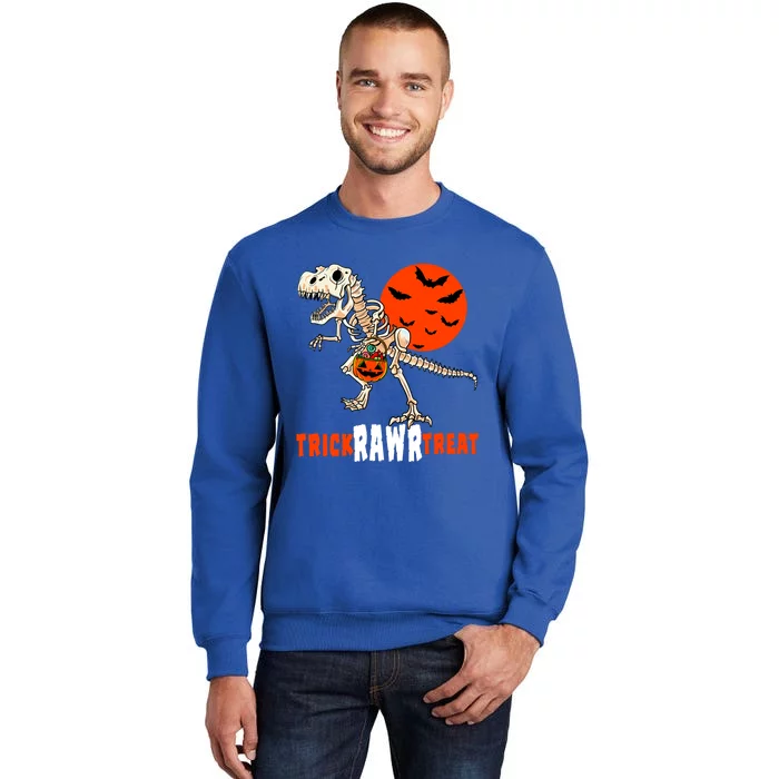 Halloween Dinosaur Trick Rawr Treat Scary Gift Tall Sweatshirt