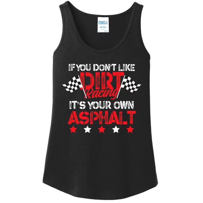 Hilarious Dirt Track Racing Pun Race Car Asphalt Joke Ladies Essential Tank