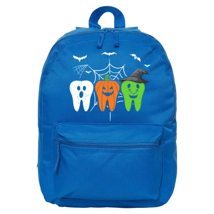 Halloween Dentist Teeth Ghost Pumpkin Witch Cute Dental Gift 16 in Basic Backpack