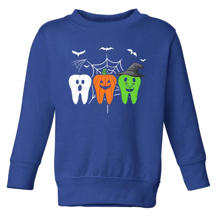 Halloween Dentist Teeth Ghost Pumpkin Witch Cute Dental Gift Toddler Sweatshirt