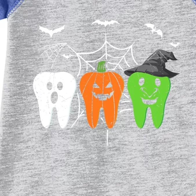 Halloween Dentist Teeth Ghost Pumpkin Witch Cute Dental Gift Infant Baby Jersey Bodysuit