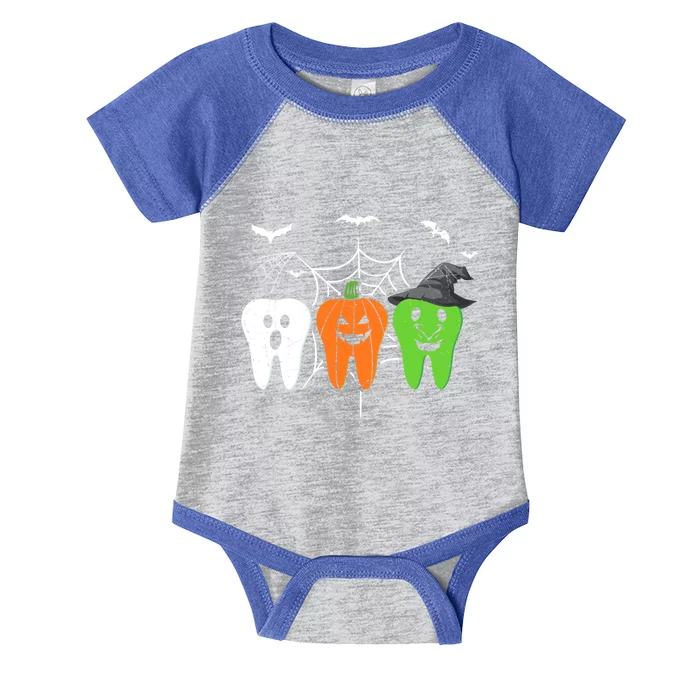 Halloween Dentist Teeth Ghost Pumpkin Witch Cute Dental Gift Infant Baby Jersey Bodysuit