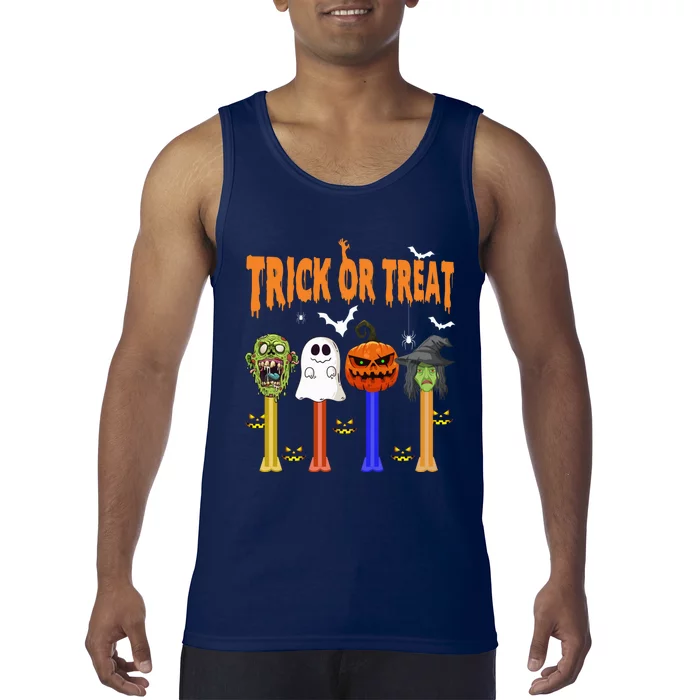 Halloween Dispensers Trick Or Treat Boo Pumpkin Witch Monster Tank Top