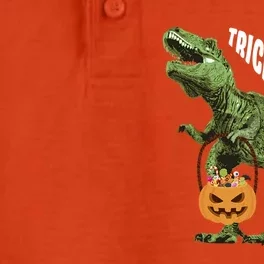 Halloween Dinosaur Tyrannosaurus T Rex Trick Or Treat Candy Gift Dry Zone Grid Performance Polo