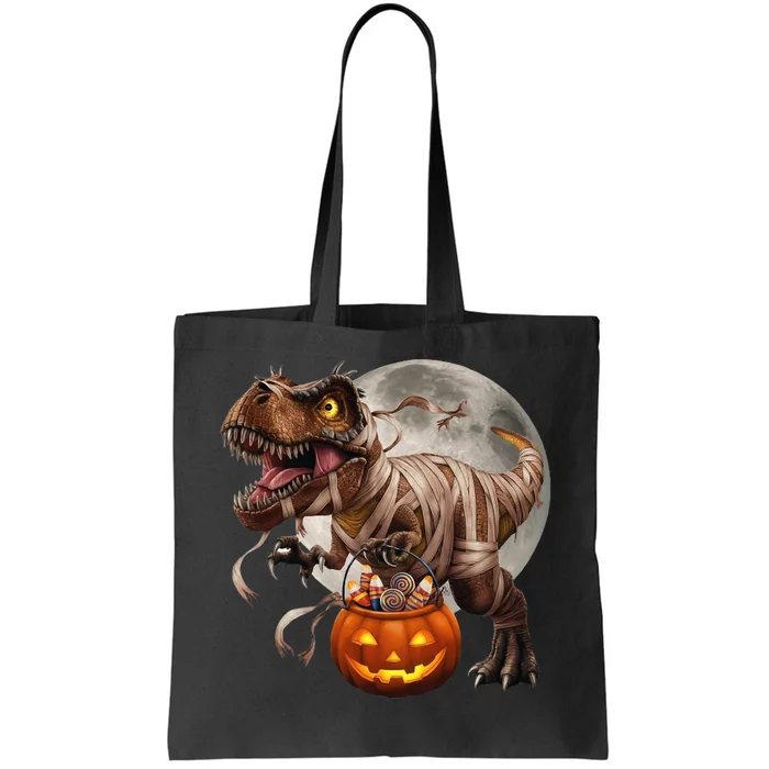 Halloween Dinosaur T Rex Pumpkin Tote Bag