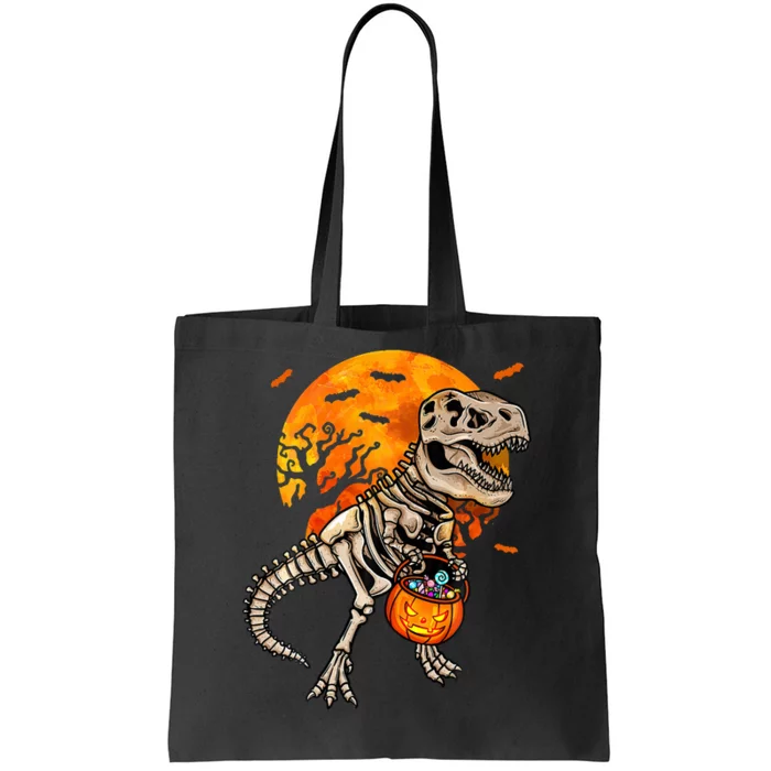 Halloween Dinosaur T Rex Skeleton Sweat Tote Bag