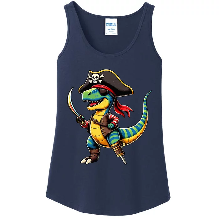 Halloween Dinosaur Trex Pirate Ladies Essential Tank