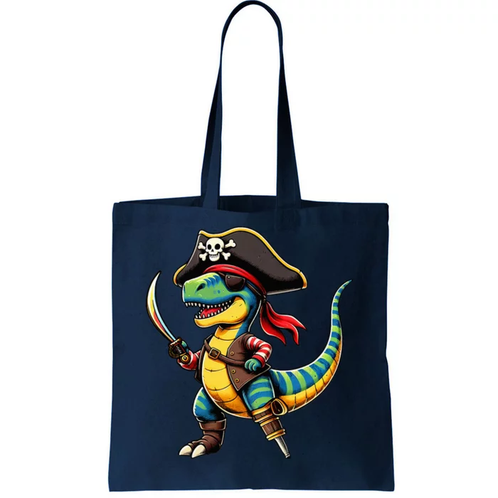 Halloween Dinosaur Trex Pirate Tote Bag