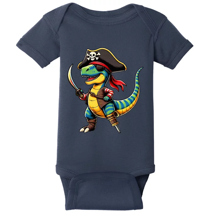 Halloween Dinosaur Trex Pirate Baby Bodysuit