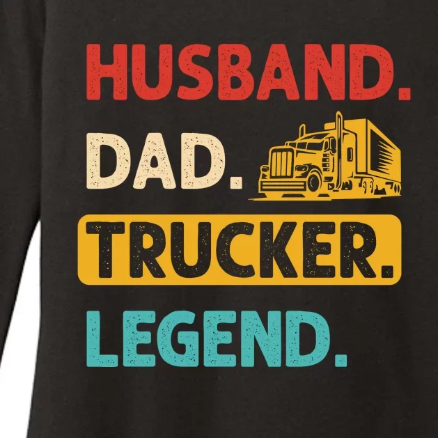 Husband Dad Trucker Legend Funny Trucker Womens CVC Long Sleeve Shirt