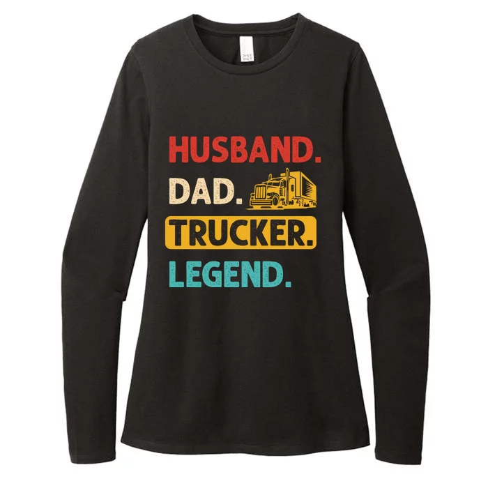 Husband Dad Trucker Legend Funny Trucker Womens CVC Long Sleeve Shirt