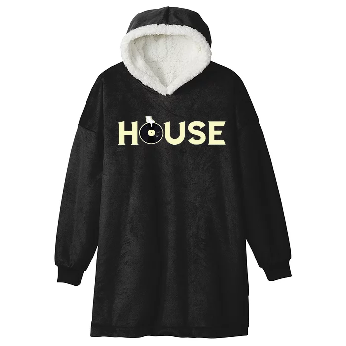 House DJ Turntable Techno EDM Dance Music Discjockey Hooded Wearable Blanket