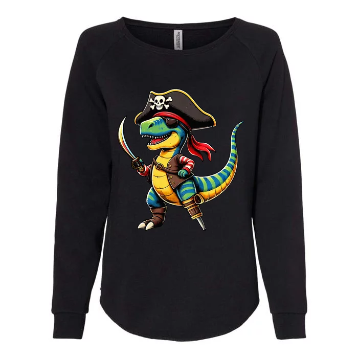 Halloween Dinosaur Trex Pirate Womens California Wash Sweatshirt