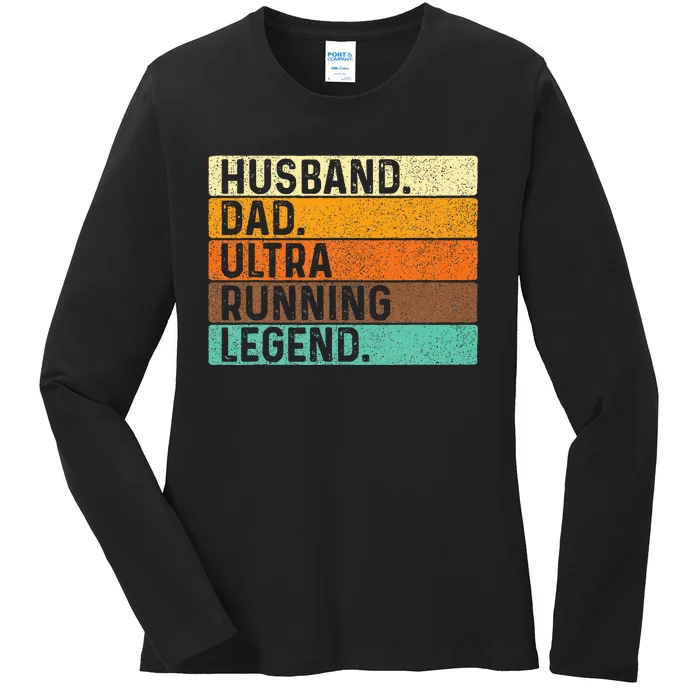 Husband Dad Ultra Running Ultramarathon Mountain Runner Ladies Long Sleeve Shirt