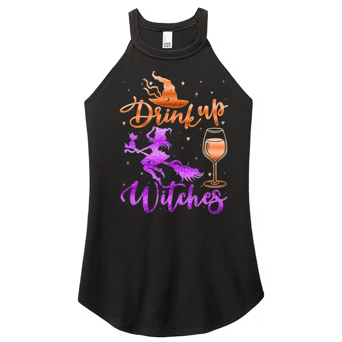 Halloween Drink Up Witches Costumes Wine Lovers Hallowine Women’s Perfect Tri Rocker Tank