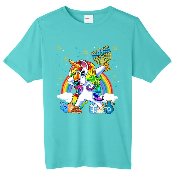 Hanukkah Dabbing Unicorn Jewnicorn Chanukah Jewish Xmas ChromaSoft Performance T-Shirt