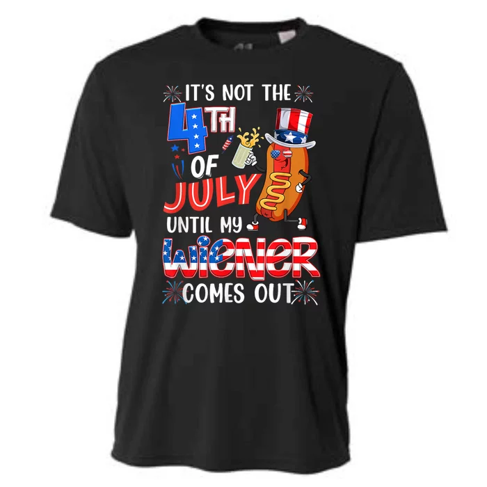 Hot Dog Until My Wiener Comes Out Funny Hot Dog 4Th Of July Cooling Performance Crew T-Shirt