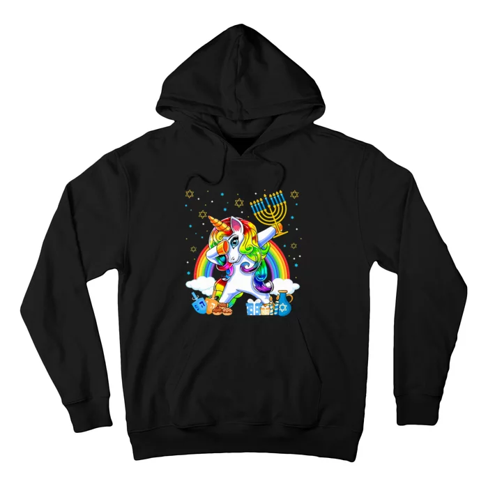 Hanukkah Dabbing Unicorn Jewnicorn Chanukah Jewish Xmas Hoodie