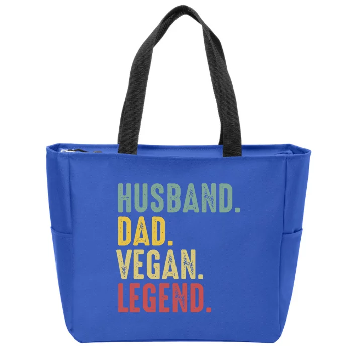 Husband Dad Vegan Legend Funny Best Father Daddy Marriage Gift Zip Tote Bag