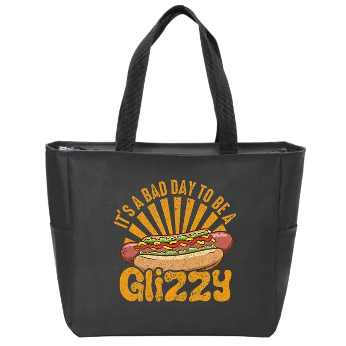 Hot Dog Vintage Funny Saying It’S A Bad Day To Be A Glizzy Zip Tote Bag