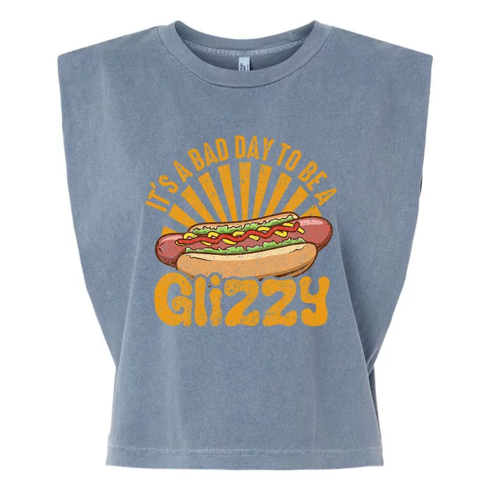 Hot Dog Vintage Funny Saying It’S A Bad Day To Be A Glizzy Garment-Dyed Women's Muscle Tee